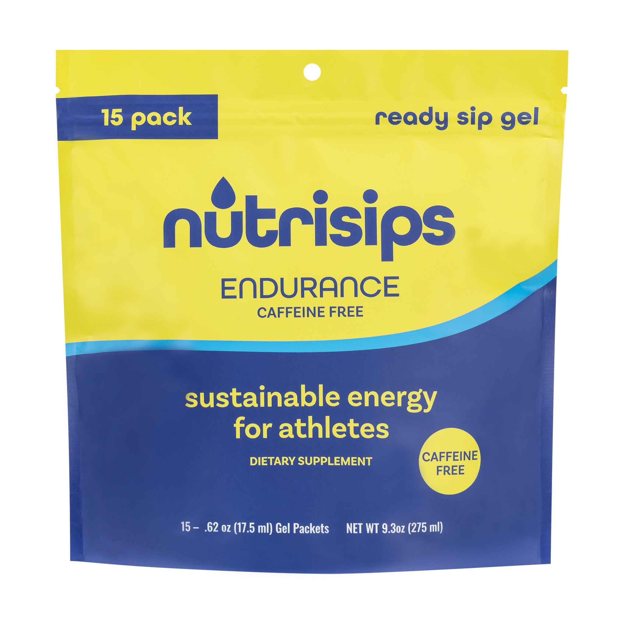 Nutrisips Endurance Caffeine Free Ready to Sip Gel - 15 Count Bag