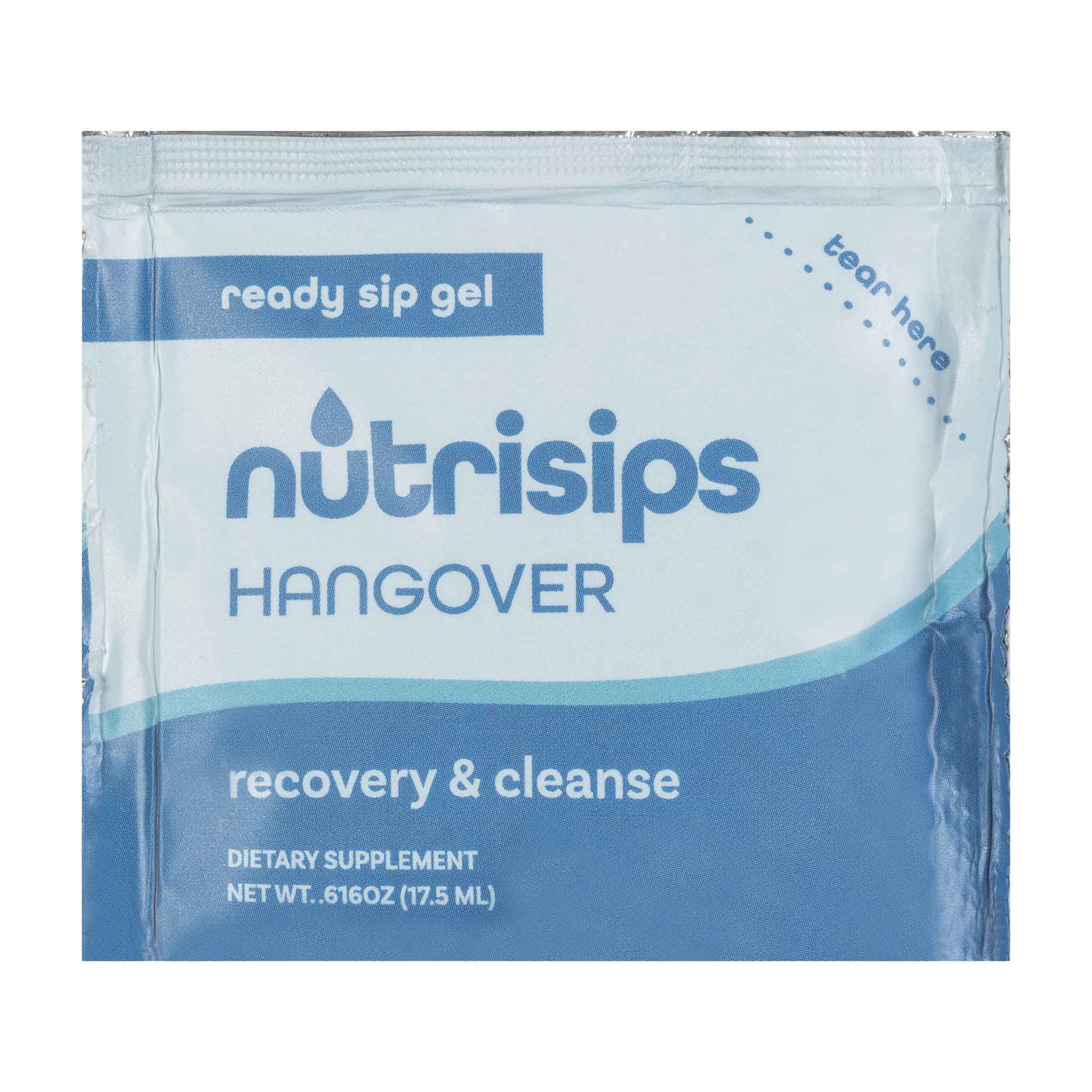 Front view Nutrisips Hangover Ready to Sip Gel - Single Serve Packet