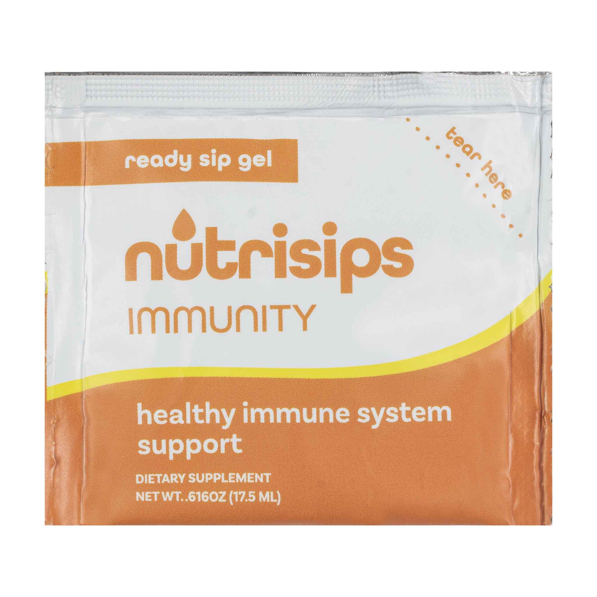 Front view Nutrisips Immunity Ready to Sip Gel - Single Serve Packet