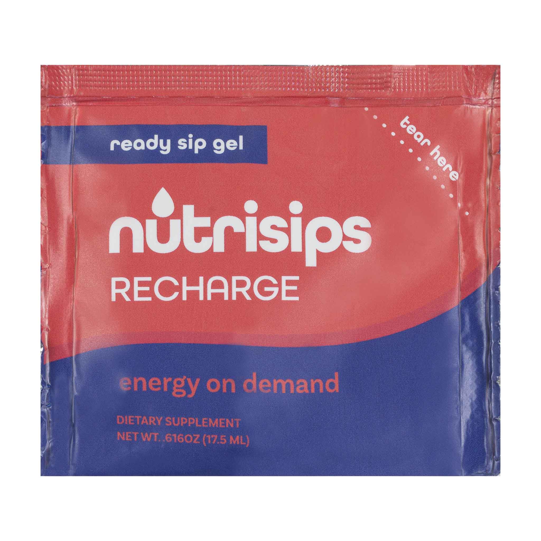 Front view Nutrisips Recharge Ready to Sip Gel - Single serve packet