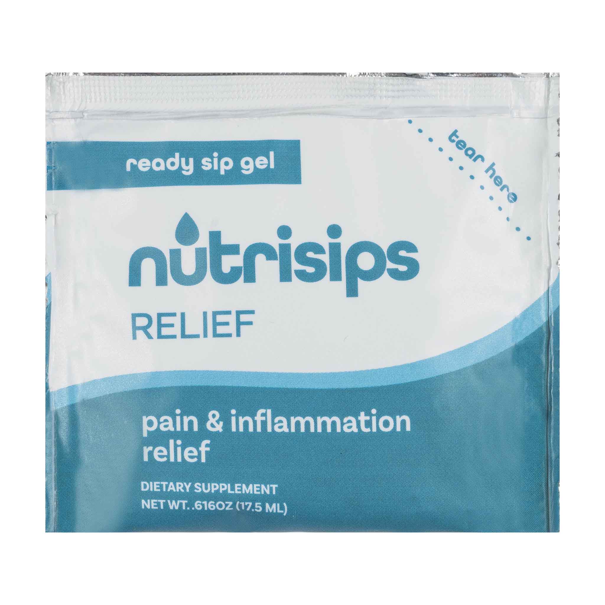 Front view Nutrisips Relief Ready to Sip Gel - single serve packet