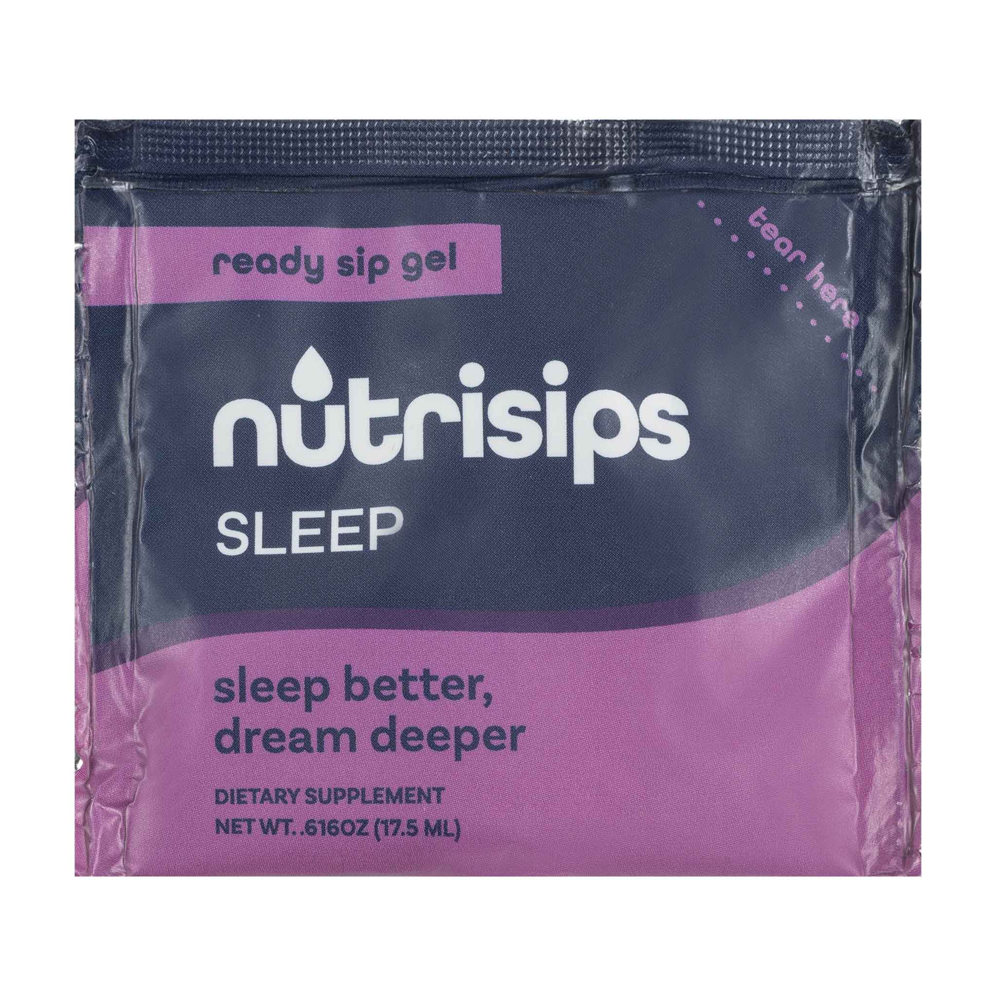 Front view Nutrisips Sleep Ready to Sip Gel - single serve packet