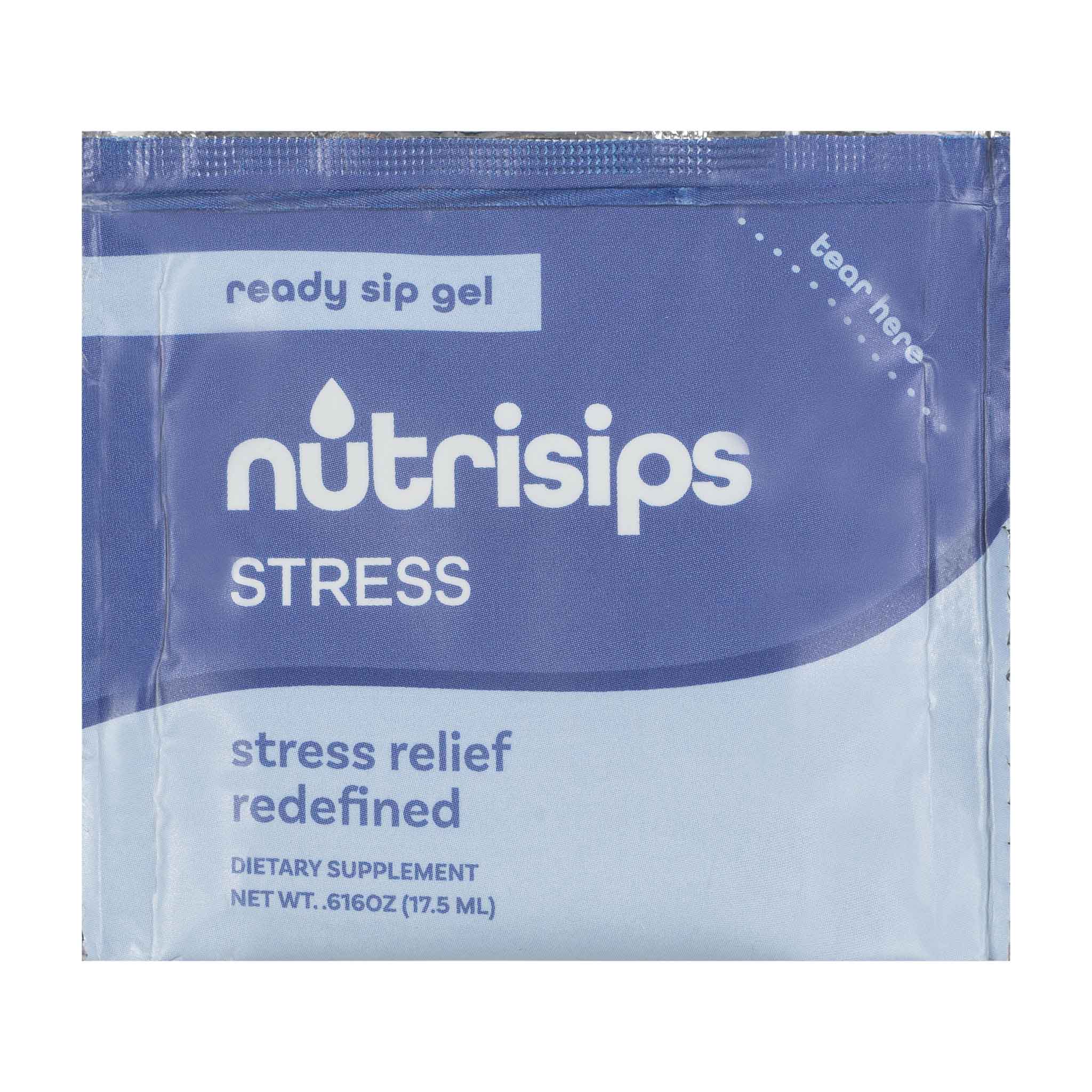 Front view Nutrisips Stress Ready to Sip Gel Single serve packet