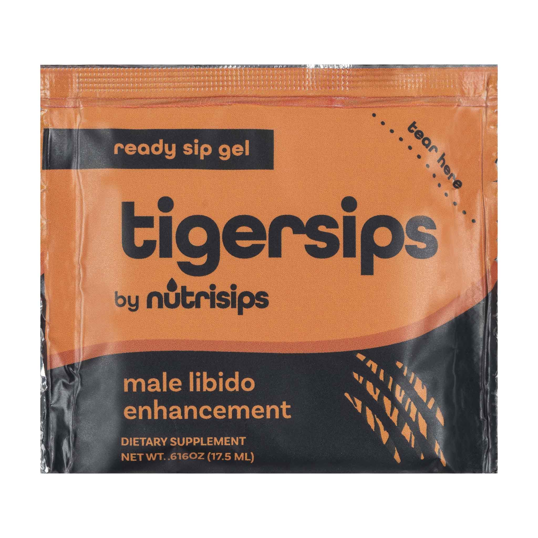 Front view Nutrisips Tigersips Ready to Sip Gel single serve packet